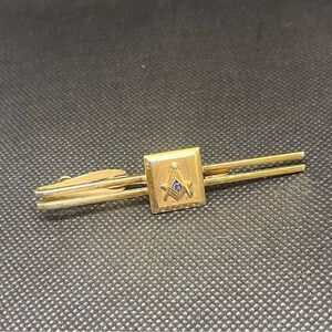 Vintage Masonic Men's Tie Clip Gold Tone‎ Collectible Master Lodge Accessory